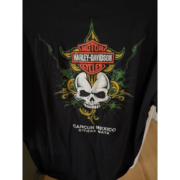 Harley-Davidson Other - Harley Davidson Cancun Mexico Skull Graphic Dealer T Shirt Mens 2XL 100% Cotton